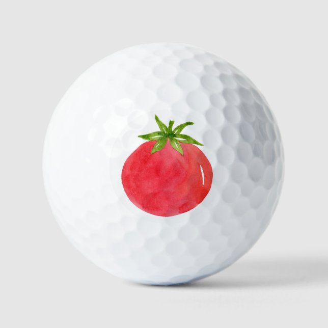 Watercolor Tomato       Golf Balls (Front)