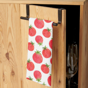 Watercolor Tomatoes Pattern Kitchen Towel