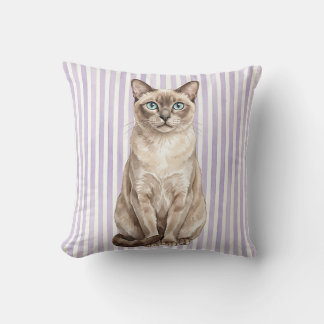 Watercolor Tonkinese Cat Pillow Cover