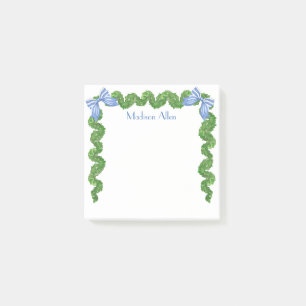 Watercolor Topiary Bow Garland Post-it Notes