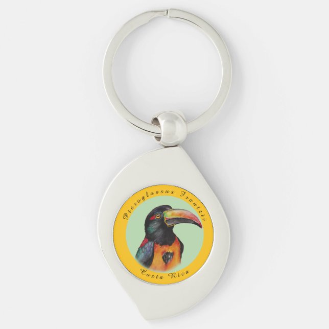 Watercolor toucan keychain (Front)