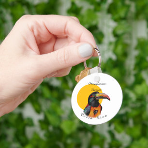 Watercolor toucan keychain