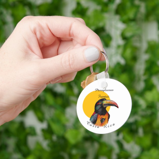 Watercolor toucan keychain (Hand)