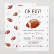 Watercolor touchdowns american football baby showe
