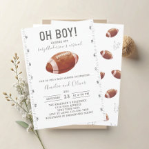 Watercolor touchdowns american football baby showe