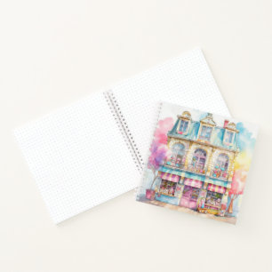 watercolor toy shop bullet journal notebook