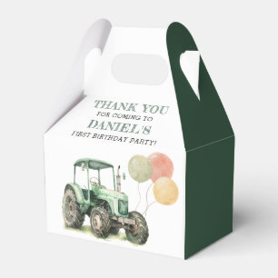Watercolor Tractor Birthday Party Favor Box