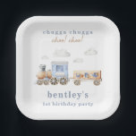 Watercolor Train Birthday Party Plates<br><div class="desc">Train Birthday Party Plates
Ready to be personalized by you!</div>