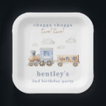 Watercolor Train Birthday Party Plates<br><div class="desc">Train Birthday Party Plates
Ready to be personalized by you!</div>