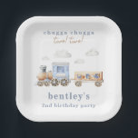 Watercolor Train Birthday Party Plates<br><div class="desc">Train Birthday Party Plates
Ready to be personalized by you!</div>