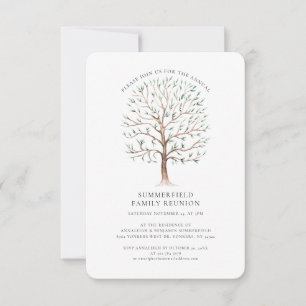 Watercolor Tree Annual Family Reunion Invitation