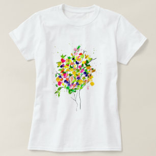 Watercolor tree colourful abstract art T-Shirt