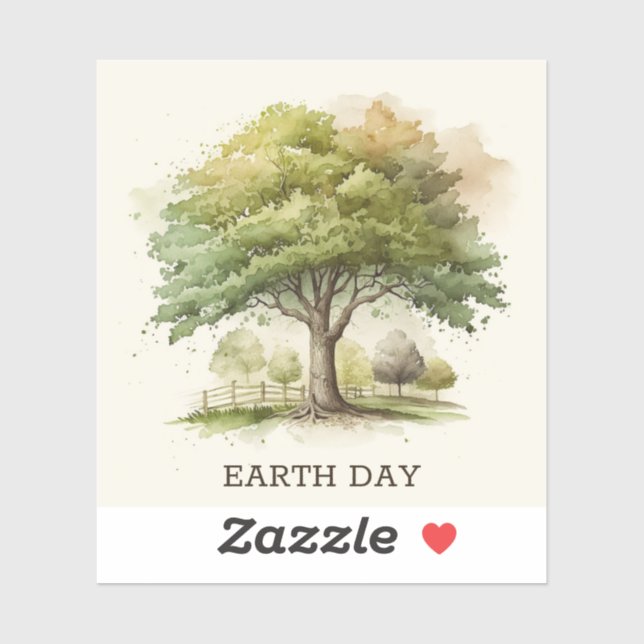 Watercolor tree. Earth day Environment and ecology (Sheet)
