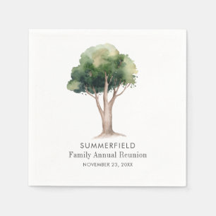 Watercolor Tree Family Reunion Summer Get Together Napkin