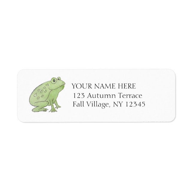 Watercolor Tree Frog Whimsical Nature Address (Front)