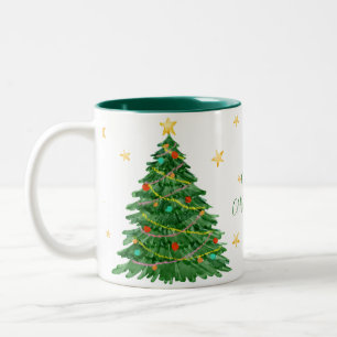 Watercolor Tree Merry Christmas  Mug