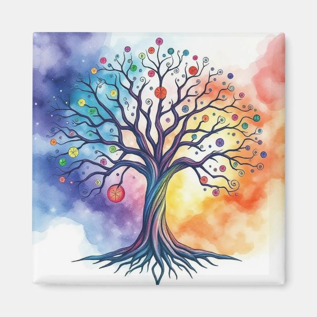 Watercolor Tree of Life  Magnet (Front)