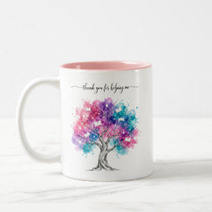 Watercolor Tree Teacher Appreciation Thank You Two-Tone Coffee Mug