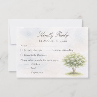Watercolor Tree Wedding RSVP Card