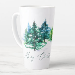 Watercolor trees latte mug
