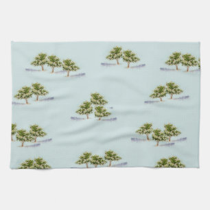 Watercolor Trees on Tea Towels