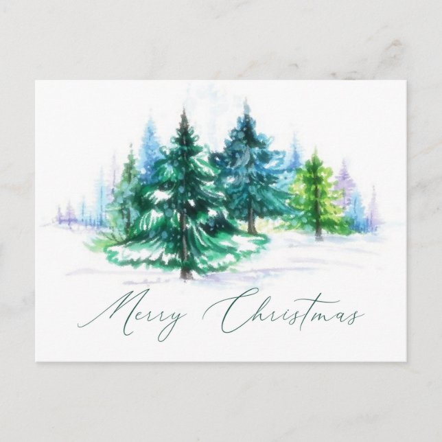 Watercolor trees postcard (Front)