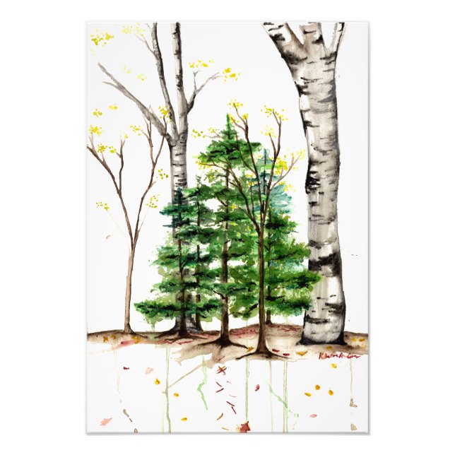 watercolor trees print (Front)