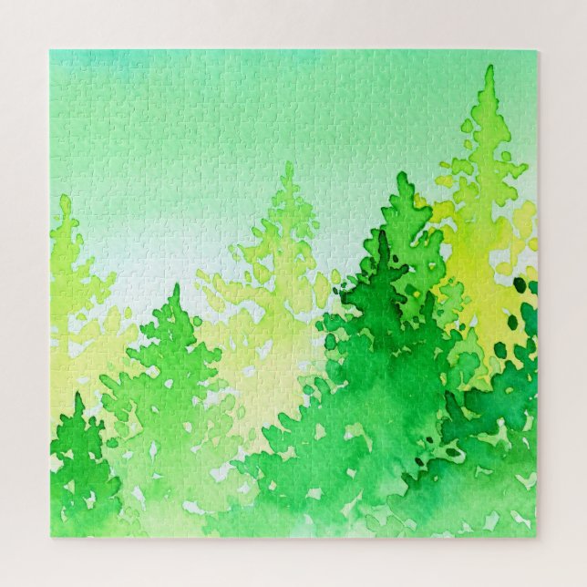 Watercolor Trees Puzzle (Vertical)