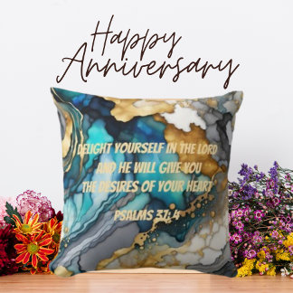 Watercolor Trend Christian Bible Verse  Throw Pillow