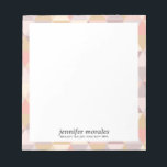 Watercolor Triangle warm palette monogram Notepad<br><div class="desc">Elegant personalized notepad with triangle kaleidoscope themed watercolor border in summer warm palette of pink,  grey,  mauve,  yellow and cream colour,  Perfect  to tuck into gifts or package for online orders, 
Write a personal note for a professional look.</div>