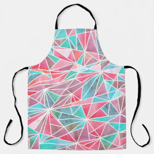 Watercolor triangles, bright summer mosaic. apron