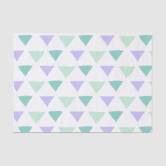Watercolor Triangles | Green and Purple Tissue Paper