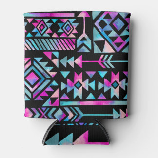 Watercolor tribal motifs, ethnic wallpaper. can cooler
