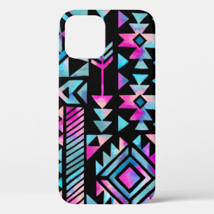 Watercolor tribal motifs, ethnic wallpaper. iPhone 12 case