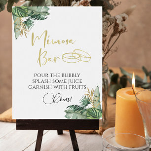 Watercolor Tropical Bachelorette Mimosa Bar Sign