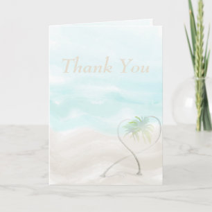 Watercolor Tropical Beach Carte de remerciements