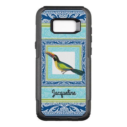 Watercolor Tropical Beach Toucan Bird Pattern OtterBox Commuter Samsung Galaxy S8+ Case
