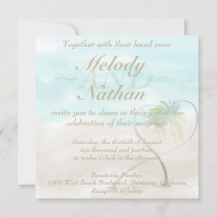 Watercolor Tropical Beach Wedding Invitation