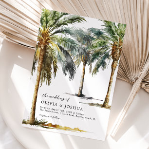Watercolor Tropical Beach Wedding Invitation
