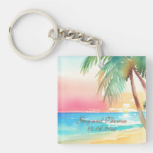 Watercolor Tropical Beach Wedding