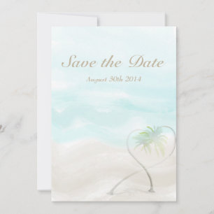 Watercolor Tropical Beach Wedding Save The Date