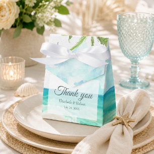 Watercolor Tropical Beach Wedding Thank You Favor Box