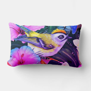 Watercolor Tropical Bird Floral Print Pillow