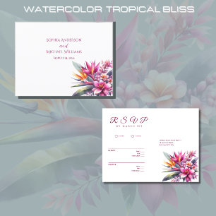 Watercolor Tropical Bliss-RSVP-Wedding- Postcard