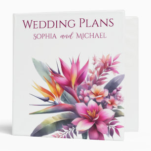 Watercolor Tropical Bliss -Wedding Plans- Binder