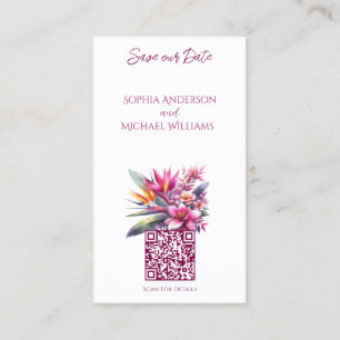 Watercolor Tropical Bliss- Wedding-Save the Date- Business Card