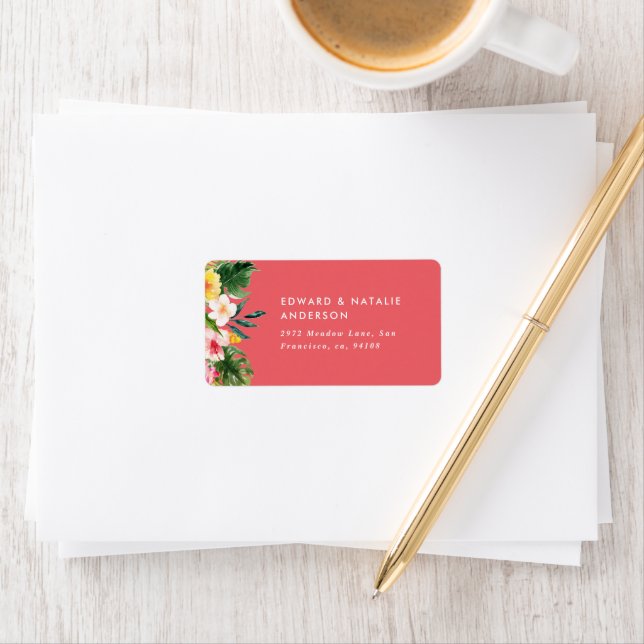 watercolor tropical botanical floral colourful pin label (Insitu)