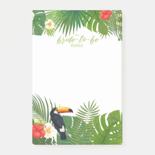 Watercolor Tropical Bride-to-Be Green ID577 Post-it Notes