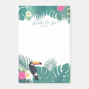 Watercolor Tropical Bride-to-Be Teal ID577 Post-it Notes