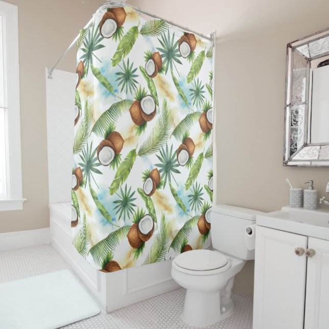 Watercolor Tropical Coconut Pattern (In Situ)